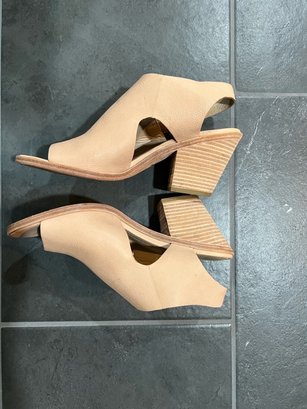 Eileen Fisher Vero Cuoio Light Tan Slingback Open Toe Block Heel Sandals - Women